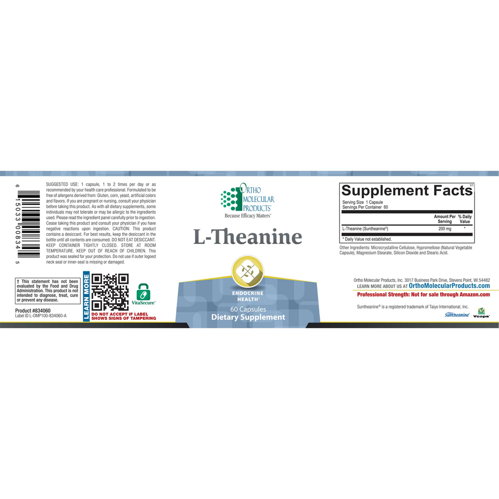 Ortho Molecular Product L-Theanine 60 capsules