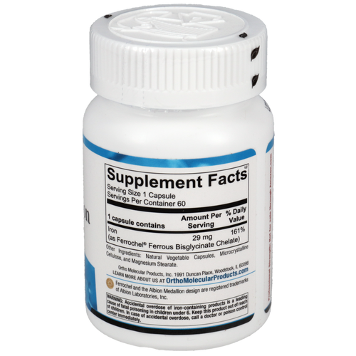 (2pk) Ortho Molecular Products Reacted Iron 60 capsules (2pk)