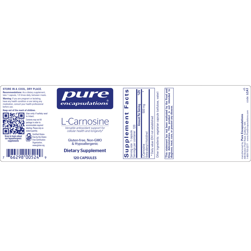 Pure Encapsulations L-Carnosine 120 capsules