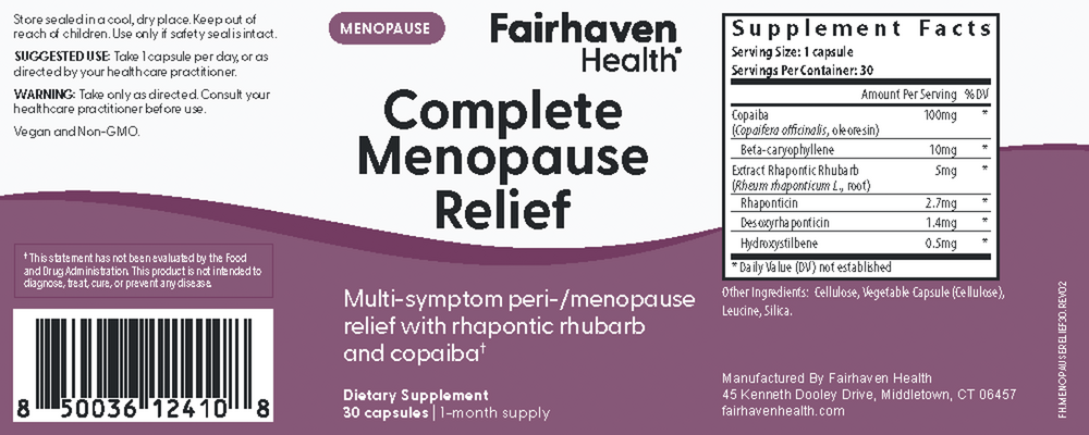Fairhaven Health Complete Menopause Relief 30 capsules