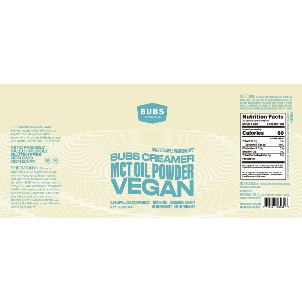 Bubs Naturals MCT Oil Powder 300 Grams