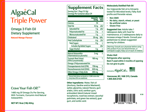 AlgaeCal Triple Power Omega 3 Fish Oil 16oz