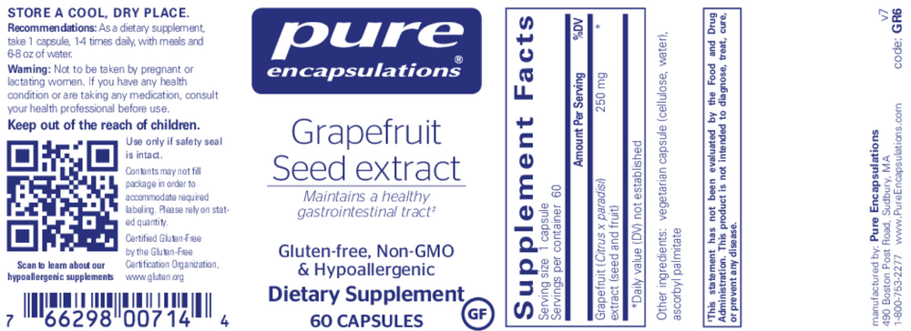 Pure Encapsulations Grapefruit  60 capsules