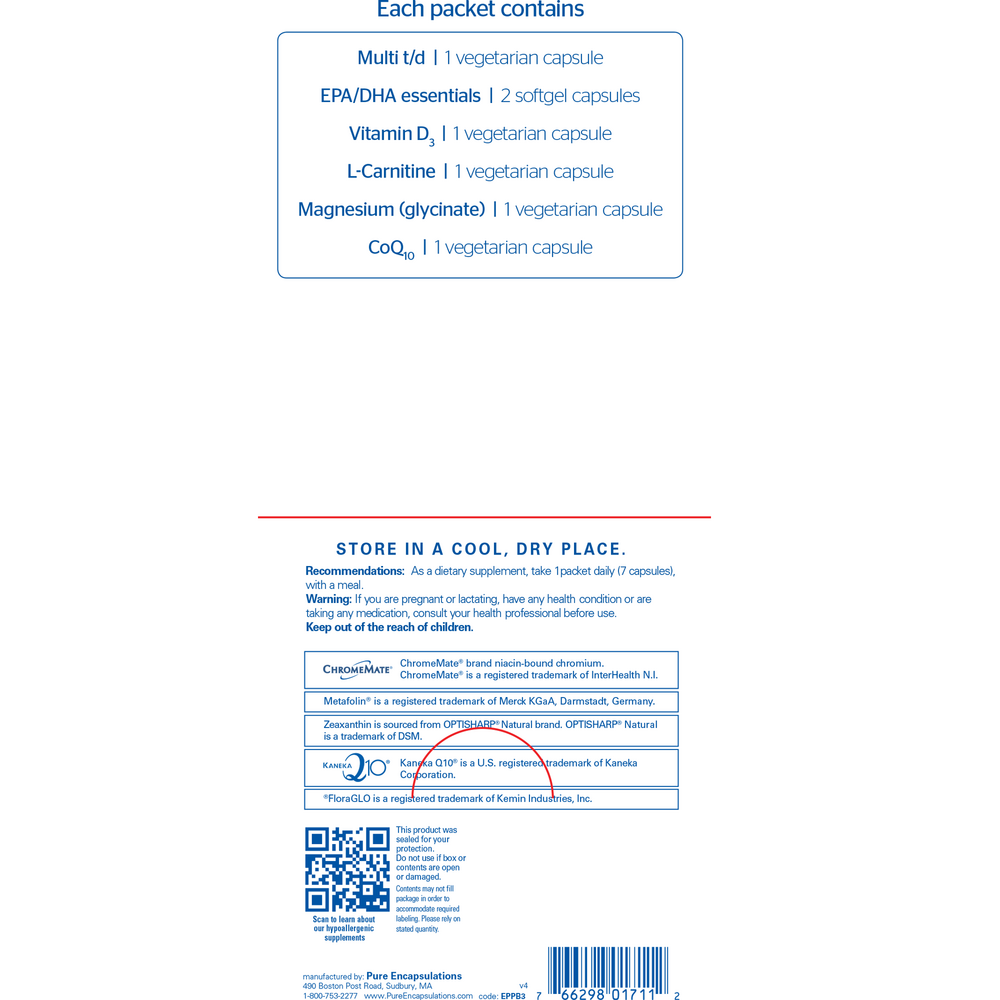 Pure Encapsulations Energize Plus Pure Pack packets 30 packets