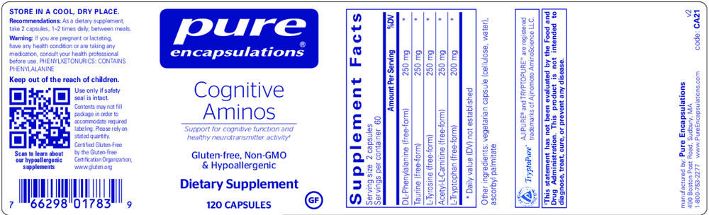 Pure Encapsulations Cognitive Aminos 120 capsules