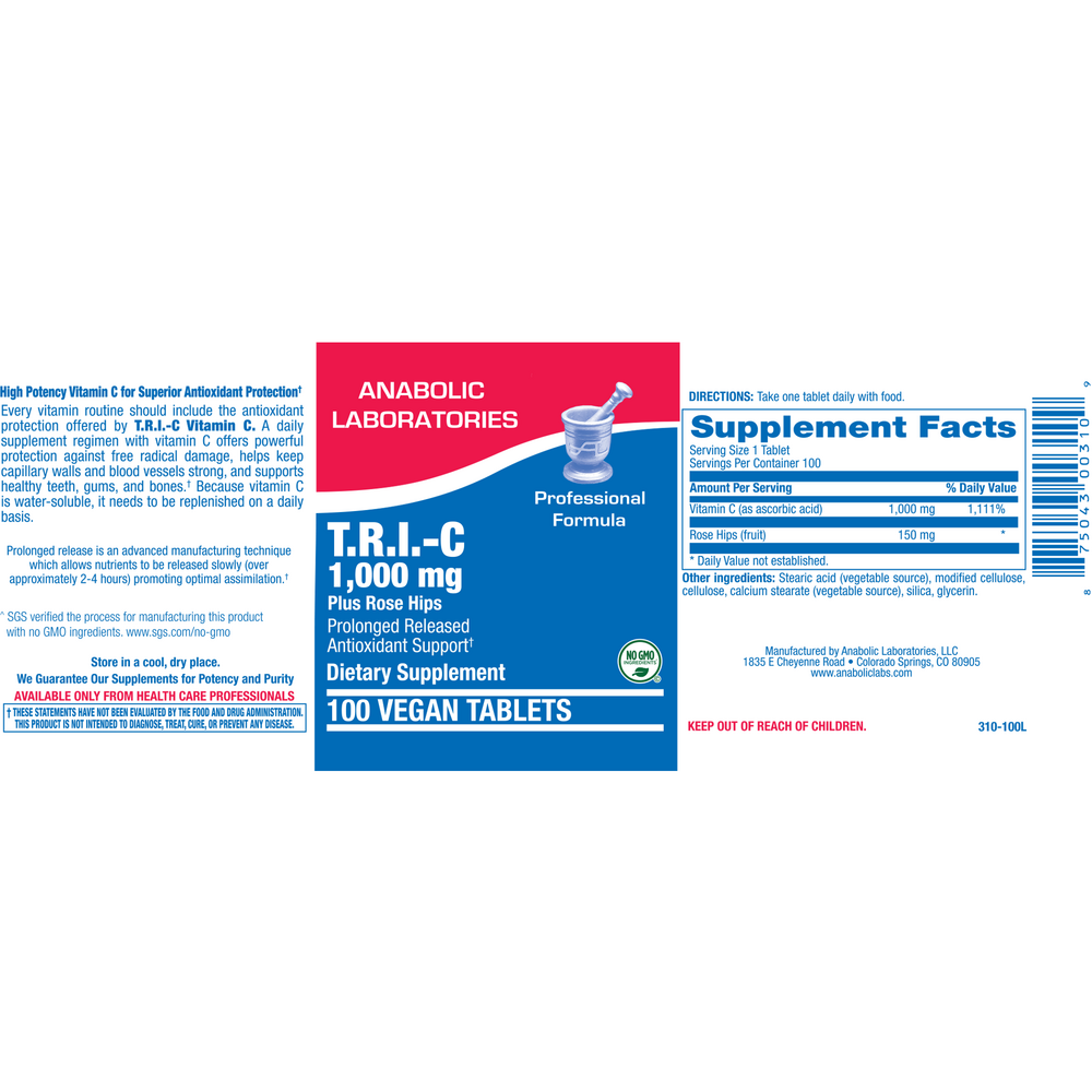 Anabolic Laboratories Tri -C 1000 mg 100 tablets