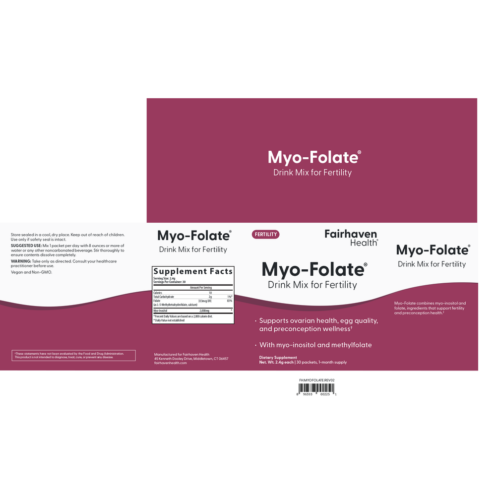 Fairhaven Health Myo-Folate Drink Mix for Fertility 30 Stick Packs