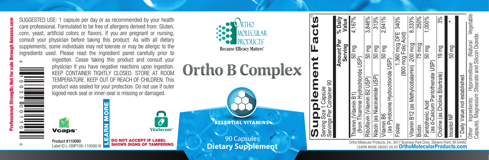 Ortho Molecular Products Ortho B Complex — 90 Capsules
