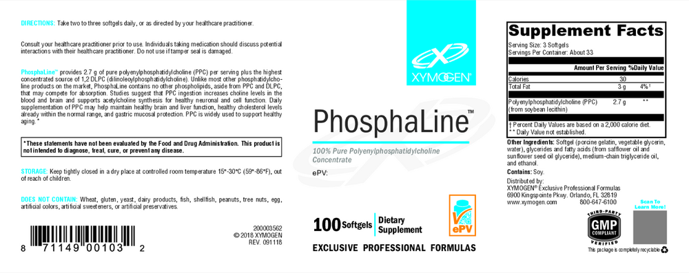 XYMOGEN PhosphaLine 100 Softgels