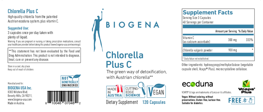 Biogena Chlorella Plus C 120 capsules