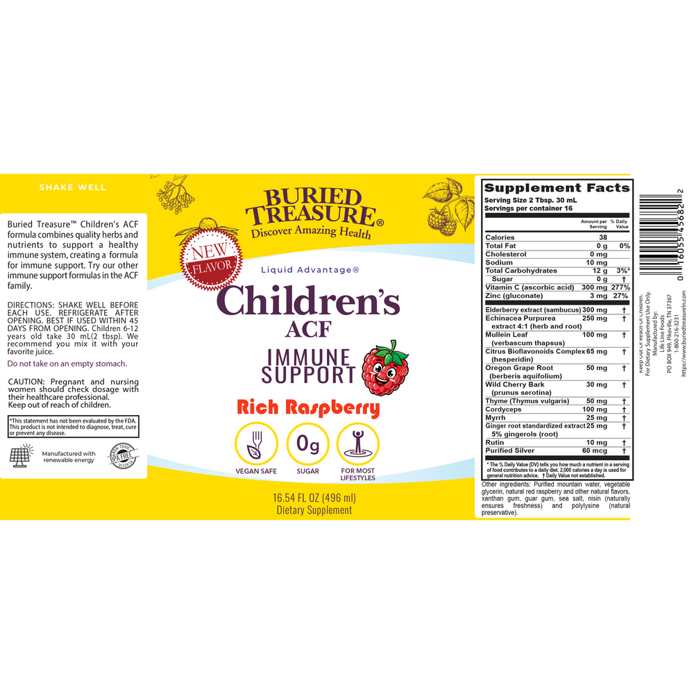 Buried Treasure Children's ACF Rich Raspberry 496ml