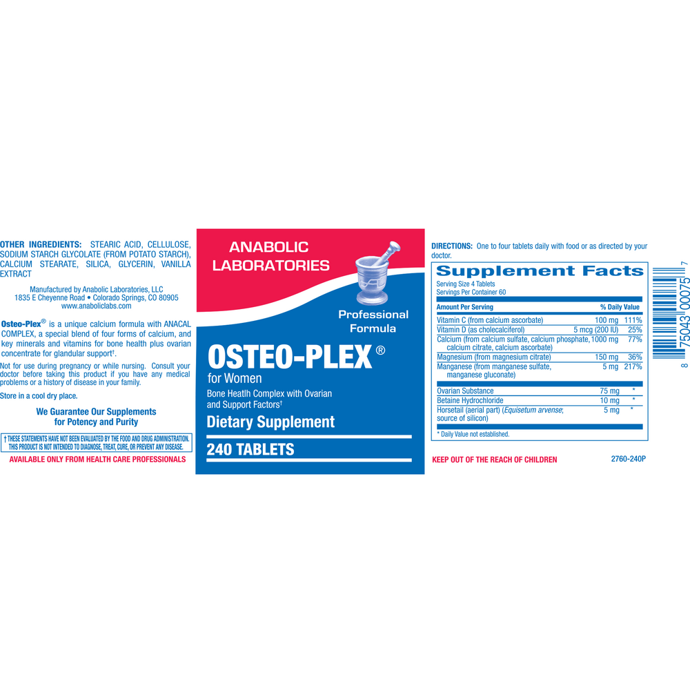 Anabolic Laboratories Osteo-Plex for Women 240 tablets