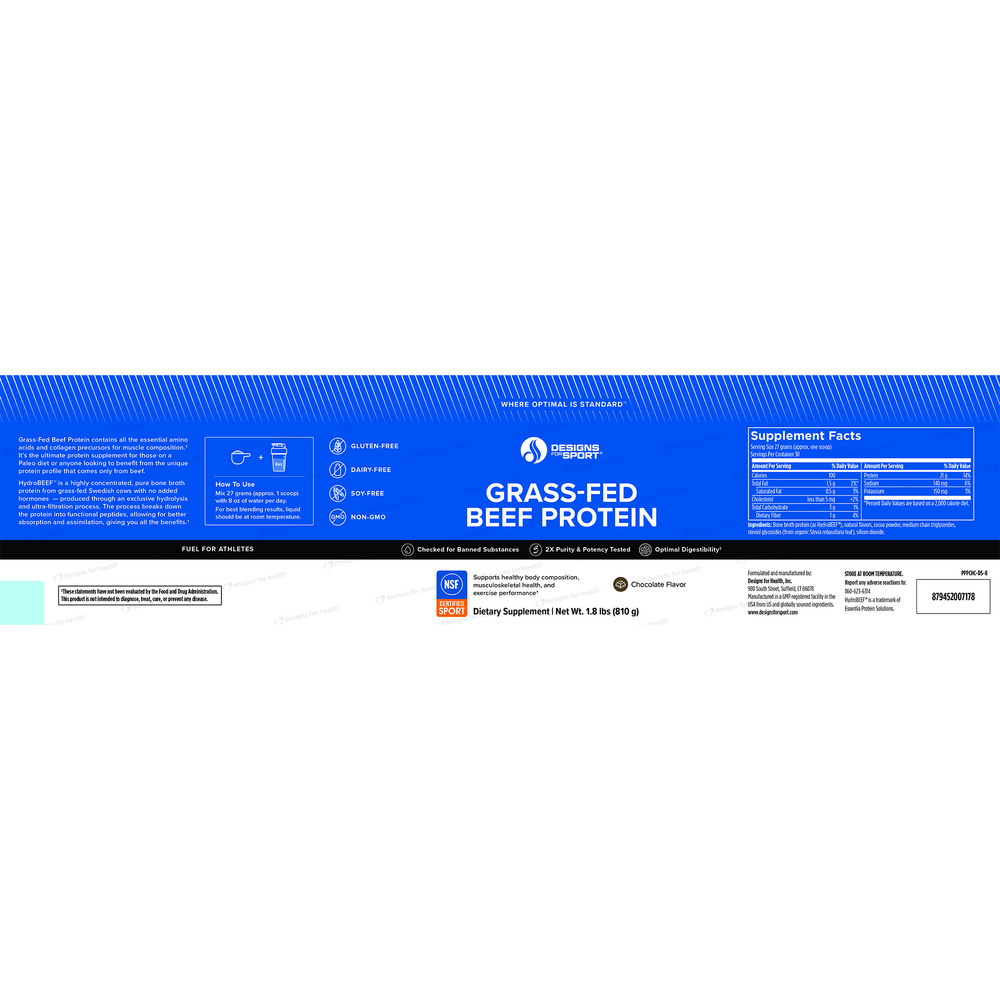 Designs For Sport Beef Protein Chocolate (California Only) 810g