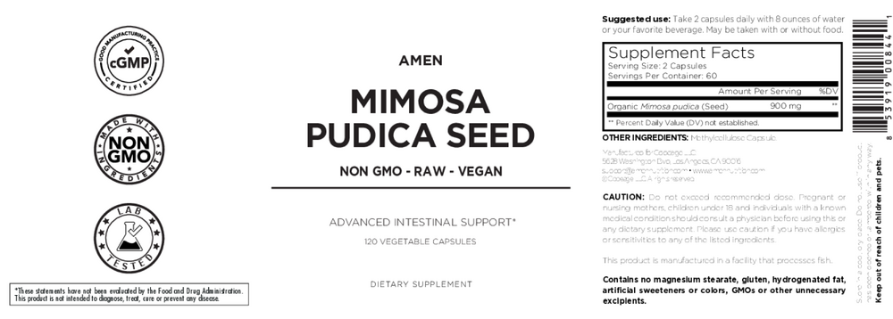 Amen Organic Mimosa Pudica Seed 120 capsules