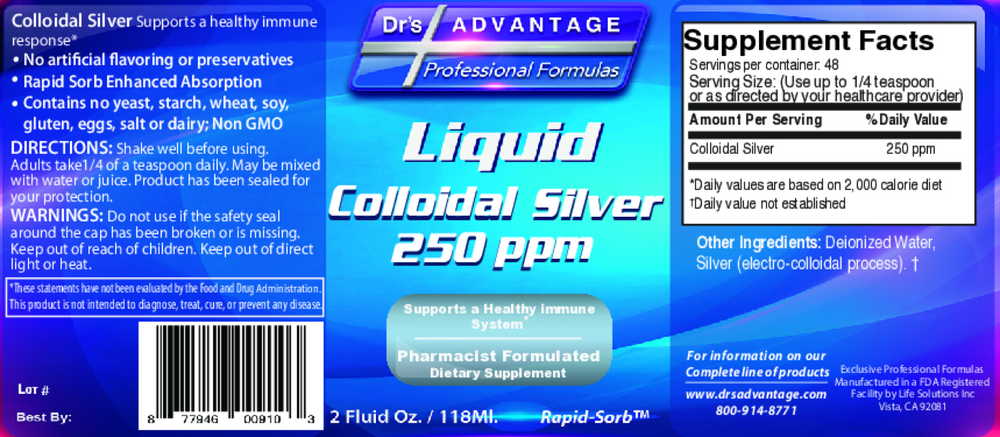 Dr's Advantage Colloidal Silver 250ppm 59.14ml