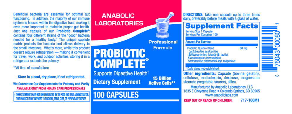 Anabolic Laboratories Probiotic Complete 100 capsules