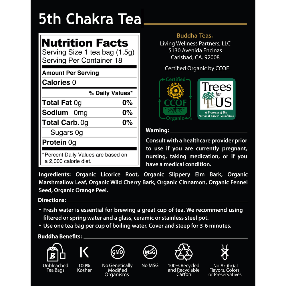 Buddha Teas 5th Chakra Tea 18 Count
