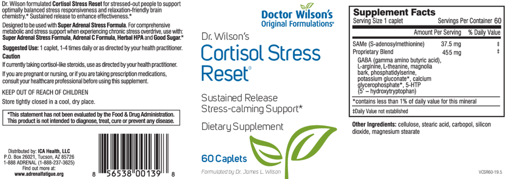 Doctor Wilson's Original Formulations Cortisol Stress Reset 60 caplets