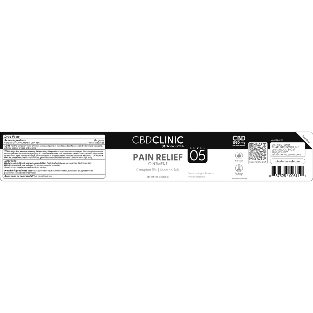 CBD CLINIC Level 5 - Pain Relief Ointment 200 grams