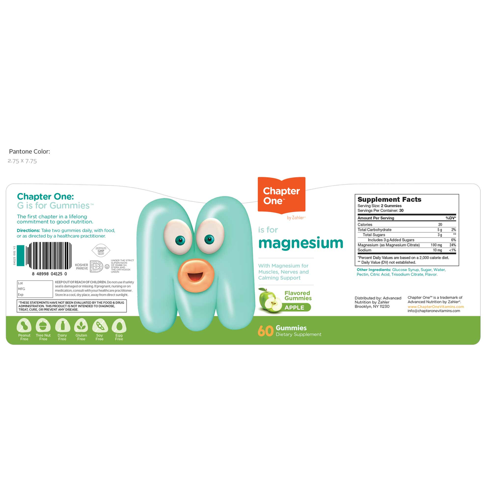Chapter One Vitamins Magnesium Gummies, Apple Flavor 60 gummies