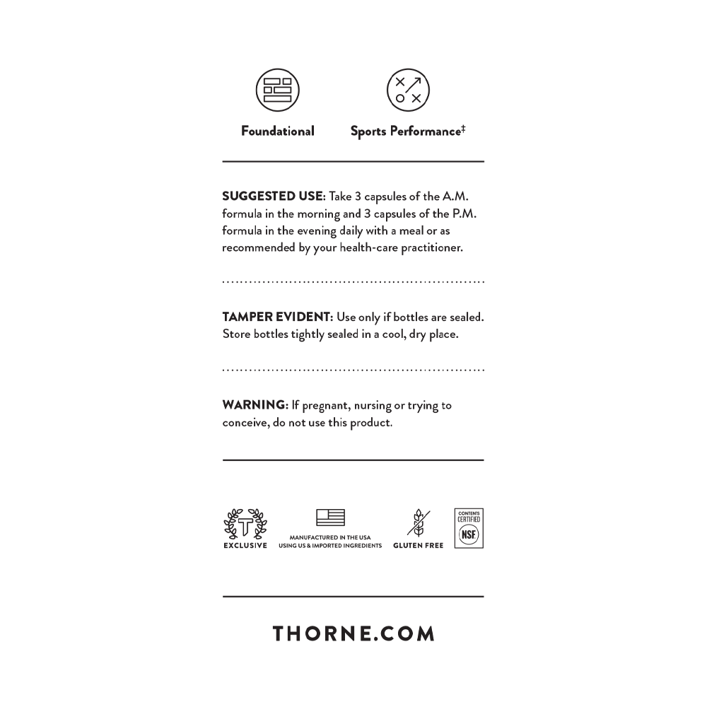 Thorne Multi-Vitamin Elite A.M & P.M. Kit 180 capsules