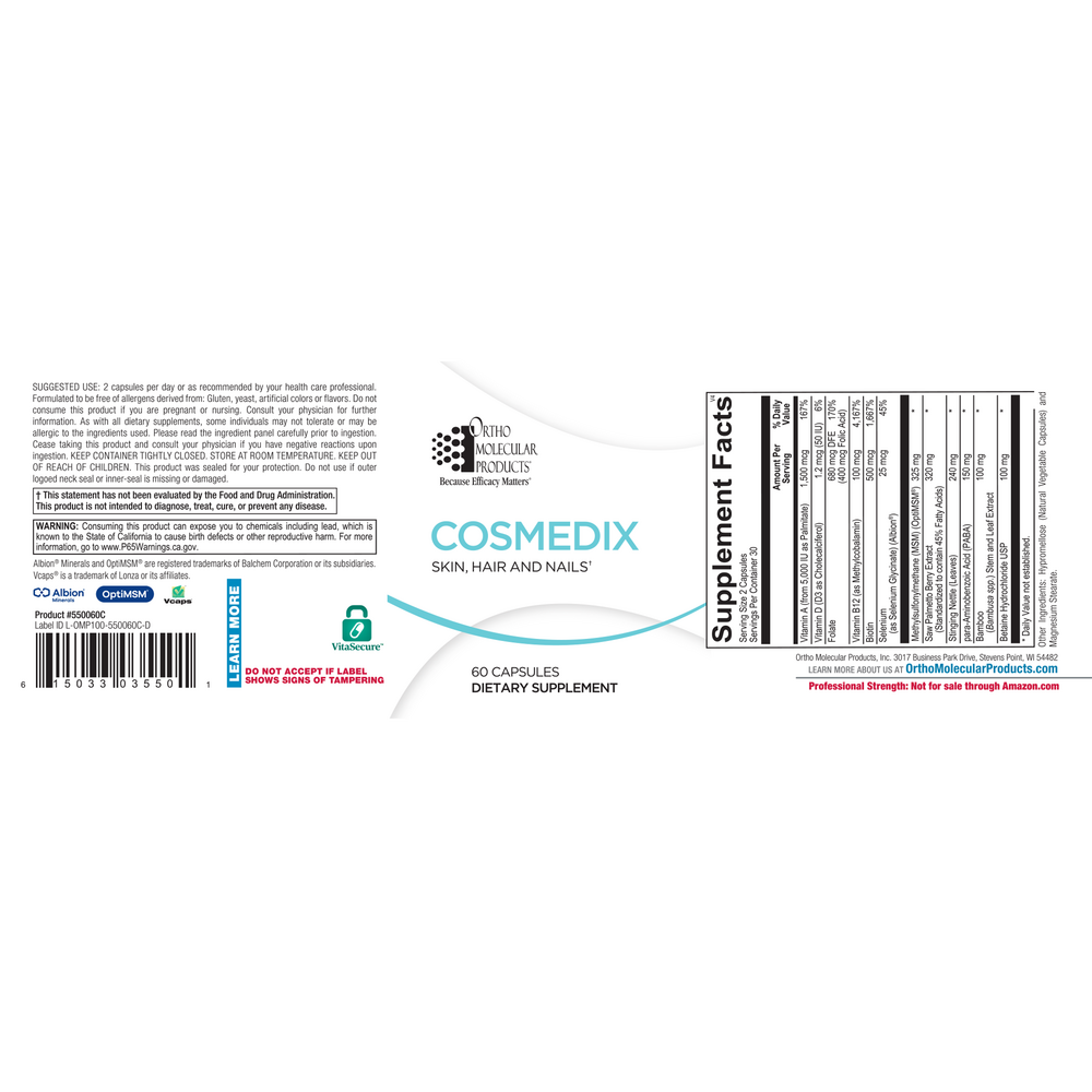 Ortho Molecular Products Cosmedix — 60 Capsules