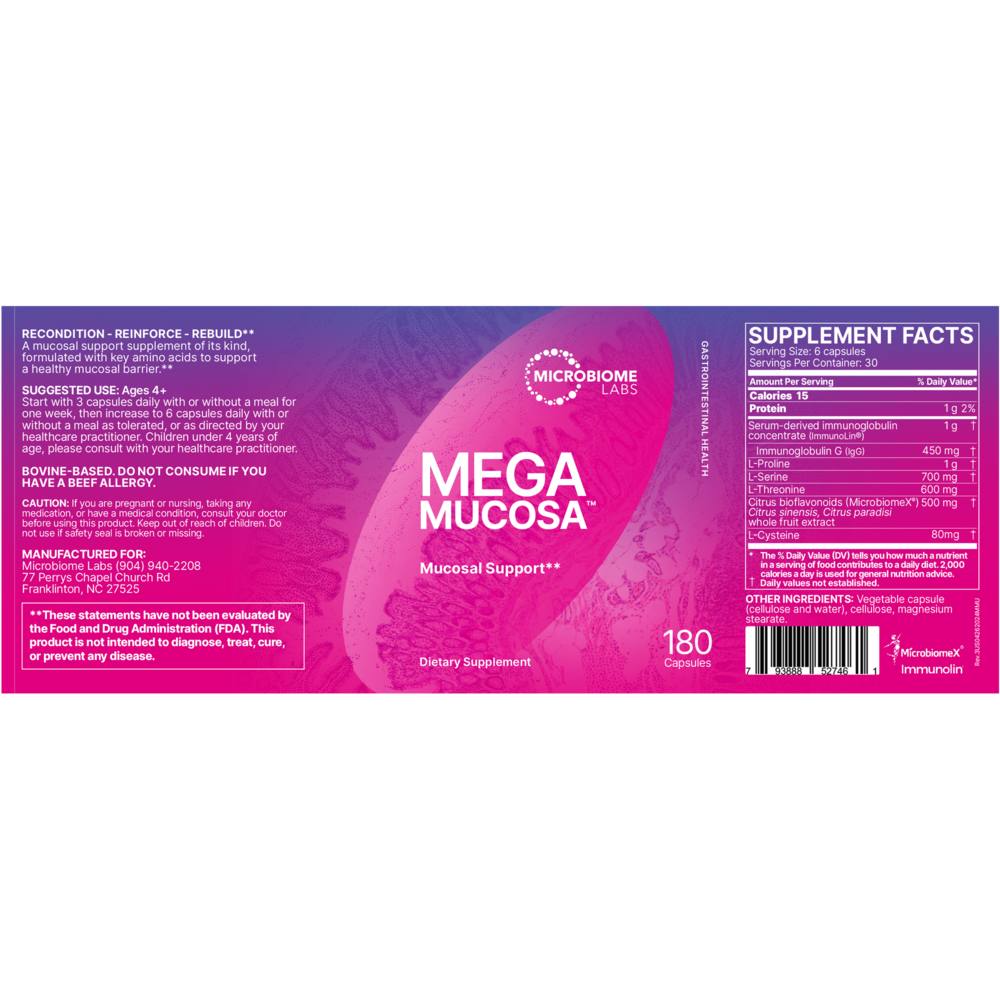 Microbiome Labs MegaMucosa Capsules 180 capsules