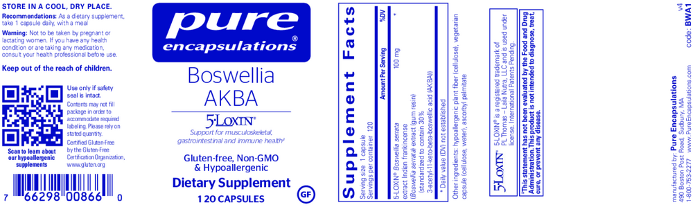 Pure Encapsulations Boswellia AKBA 120 capsules