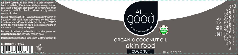All Good Coconut Skin Food Oil 7.5oz