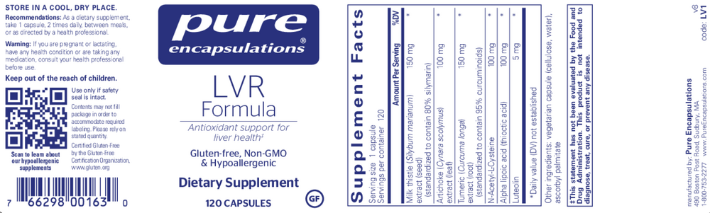Pure Encapsulations LVR Formula 120 capsules