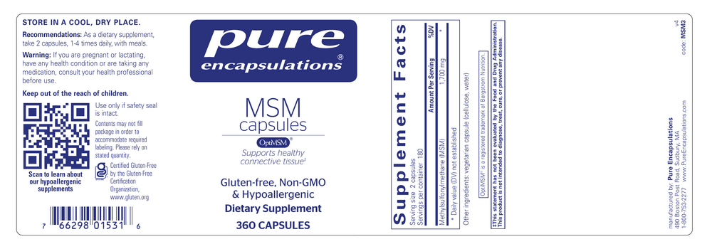 Pure Encapsulations MSM Capsules 360 capsules