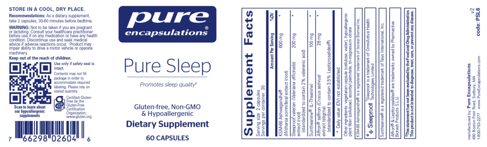 Pure Encapsulations Pure Sleep Capsules 60 capsules