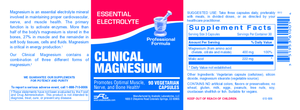 Anabolic Laboratories Clinical Magnesium 90 capsules