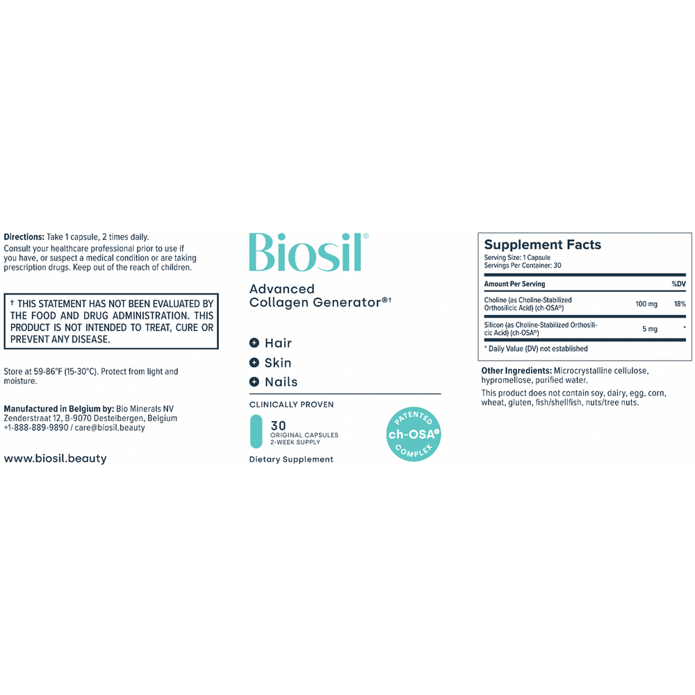 Biosil® Advanced Collagen Generator, Original Capsules 30 capsules