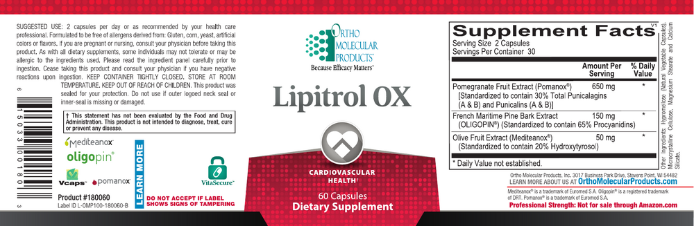 Ortho Molecular Product Lipitrol OX 60 capsules