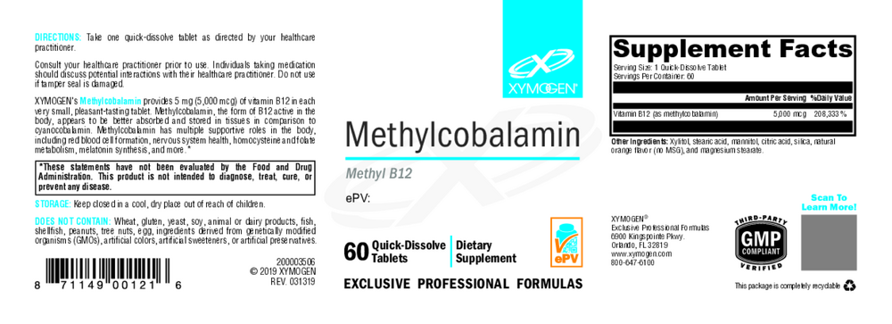 XYMOGEN Methylcobalamin 60 tablets