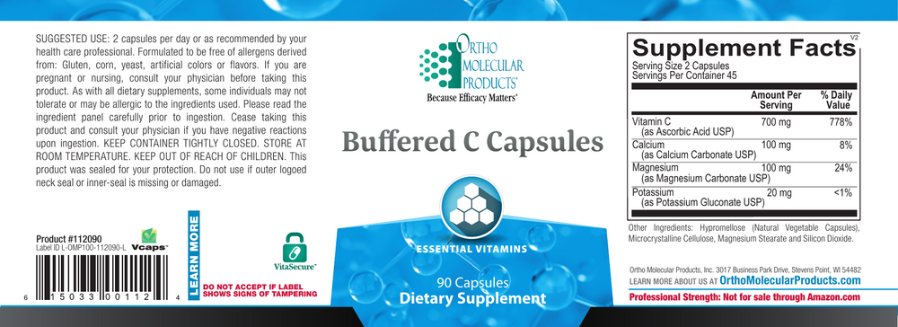 Ortho Molecular Product Buffered C Capsules 90 capsules