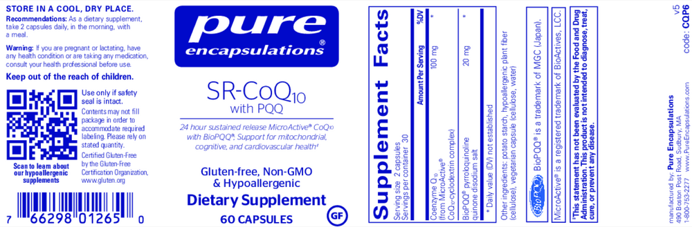 Pure Encapsulations SR-CoQ10 w/PQQ 60 capsules