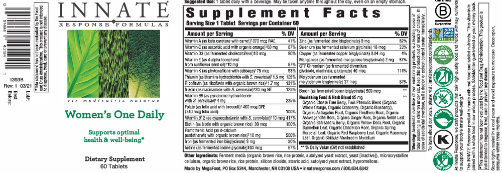 Innate Response Women’s One Daily 60 tablets