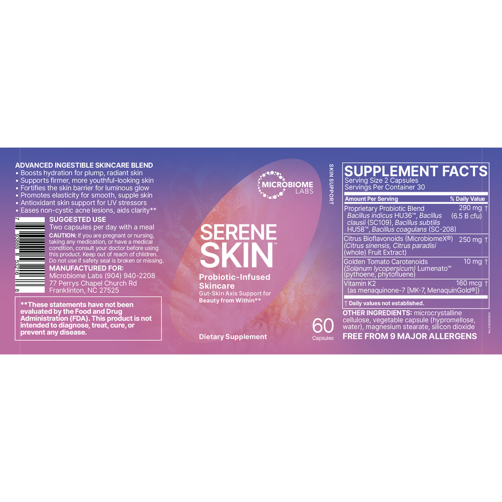 Microbiome Labs SereneSkin 60 capsules