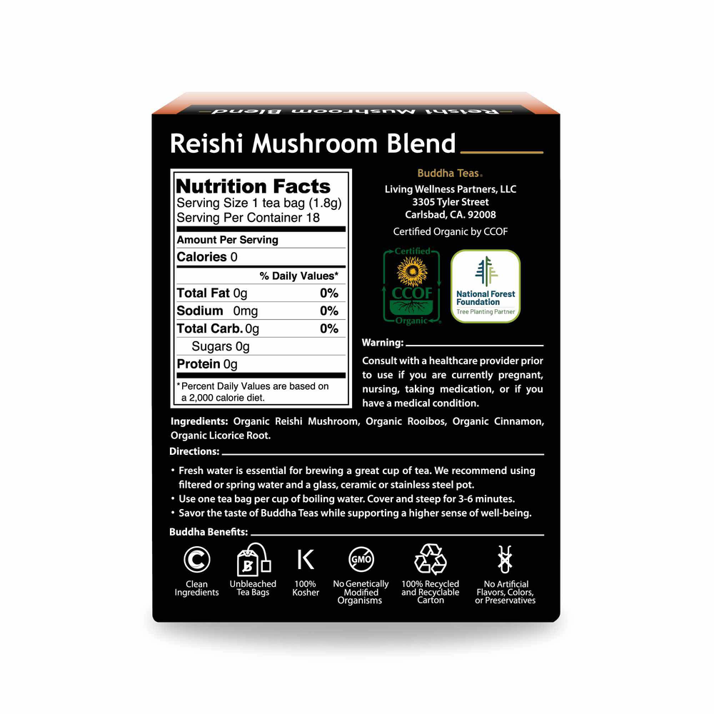 Buddha Teas Reishi Mushroom Blend 18 Count