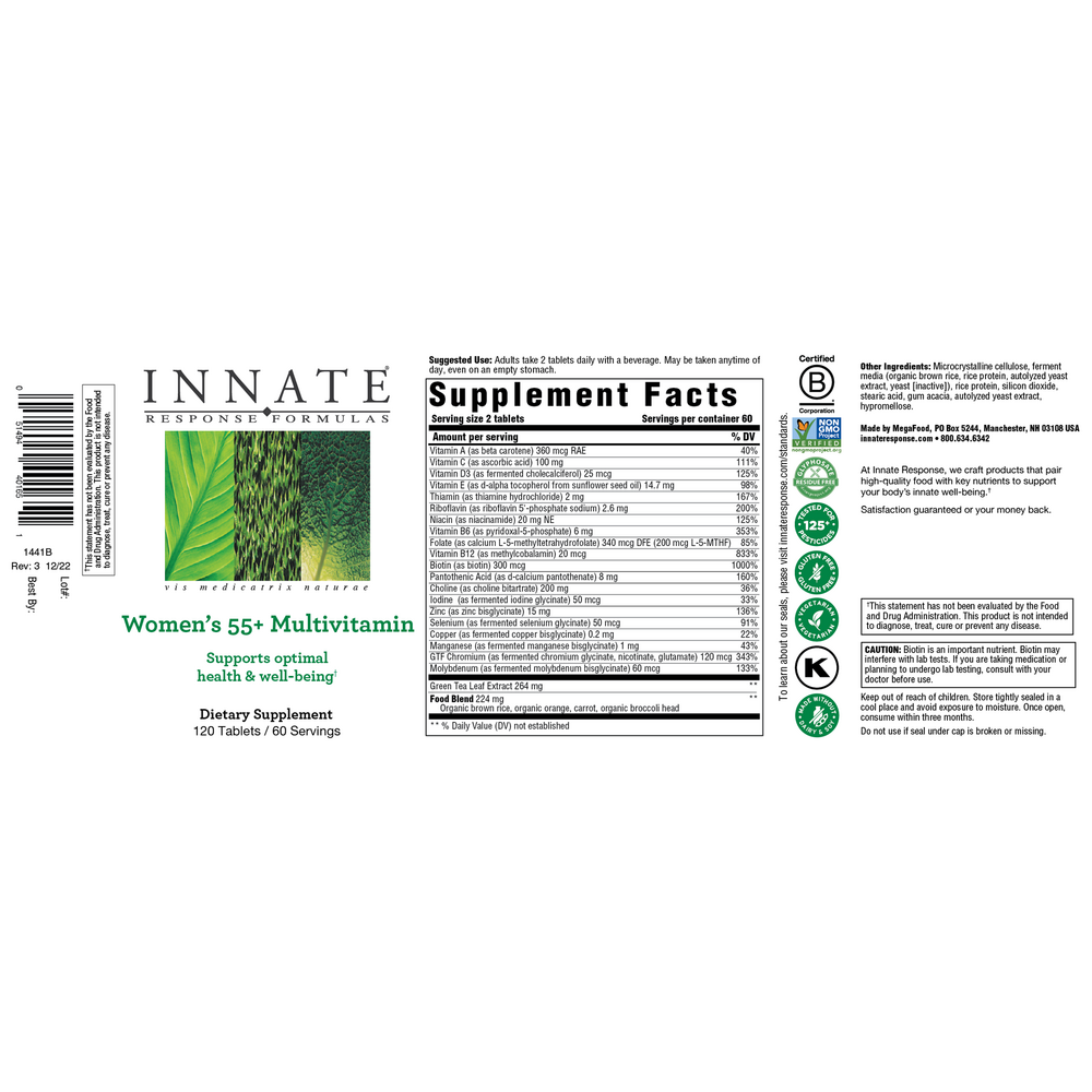 Innate Response Women's 55+ Multivitamin 120 tablets