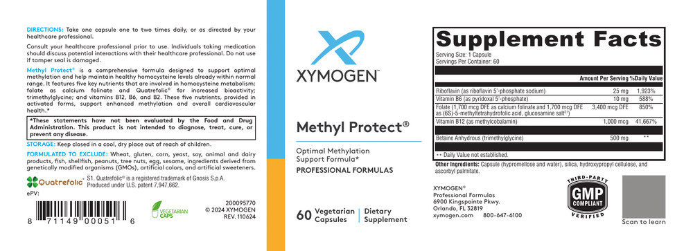 XYMOGEN Methyl Protect (Active B Vitamins) 60 capsules