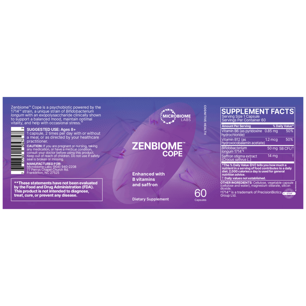 Microbiome Labs ZenBiome Cope 60 capsules