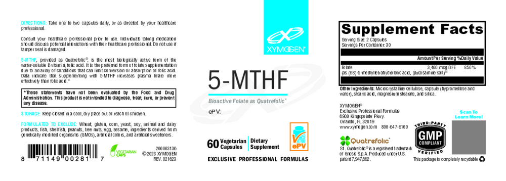 XYMOGEN 5-MTHF 60 capsules