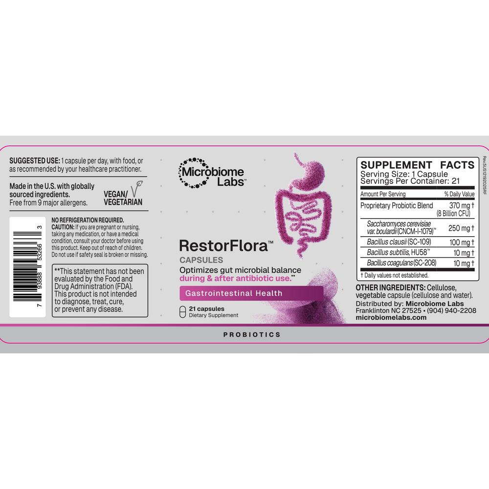 Microbiome Labs RestorFlora 21 capsules
