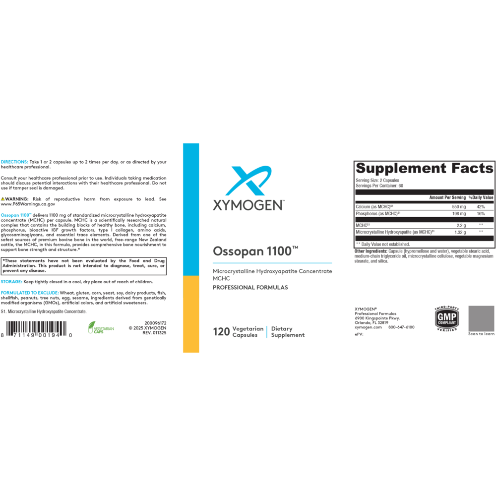 XYMOGEN Ossopan 1100 120 capsules