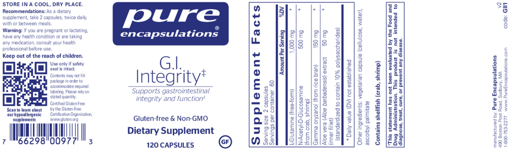 Pure Encapsulations G.I. Integrity* 120 capsules