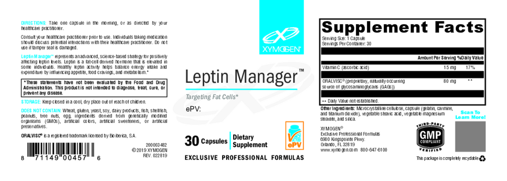 XYMOGEN Leptin Manager 30 capsules