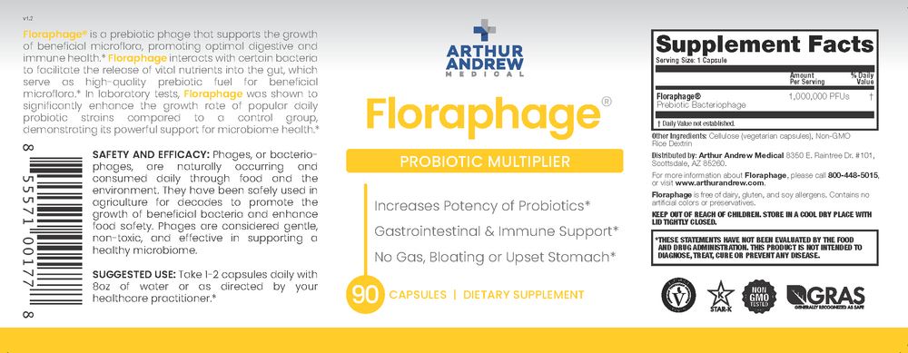 Arthur Andrew Medical Floraphage Probiotic Multiplier 30 capsules